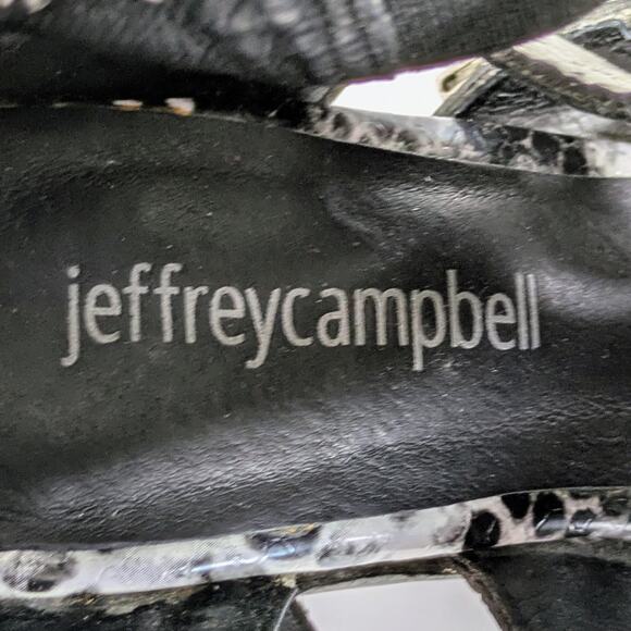 Jeffrey Campbell Caceres Multi-Buckle Snakeskin Leather Ankle Boots 6.5 Gray - Picture 2 of 16